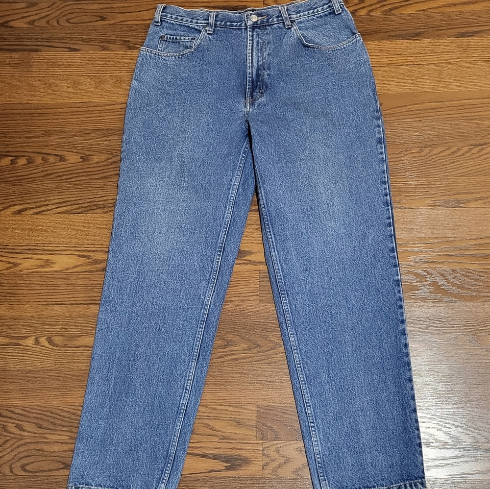 Womens Y2K Vtg OLD NAVY High-Rise Relaxed FIT MOM JEANS Blue Denim Sz 33x30